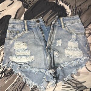 Distressed Denim Shorts